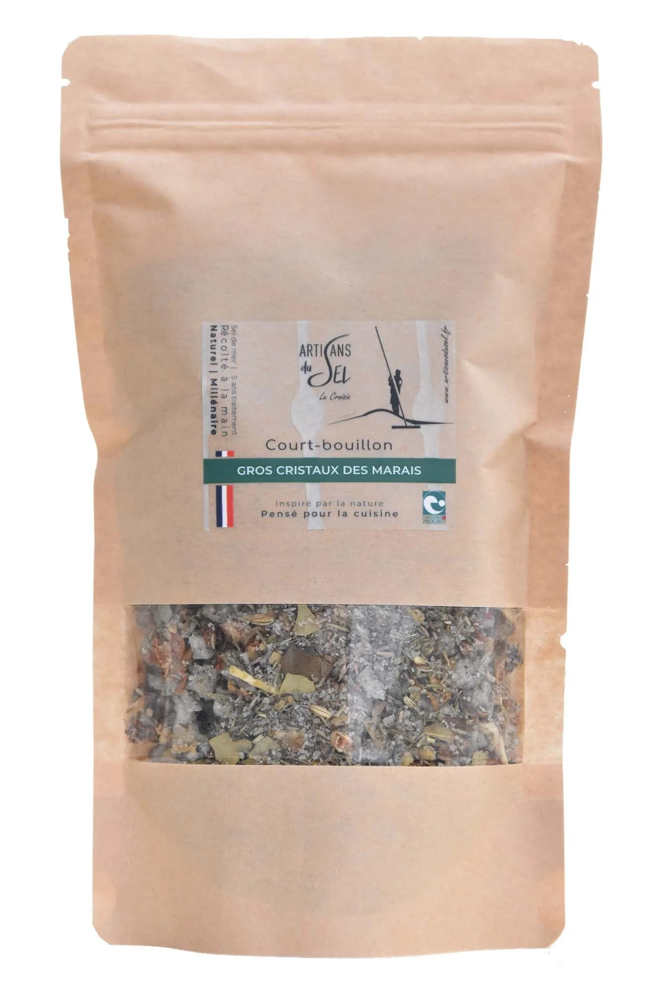 Court-Bouillon des Marais aux Gros Cristaux & Herbes Bio – Recharge 325g | Artisans du Sel