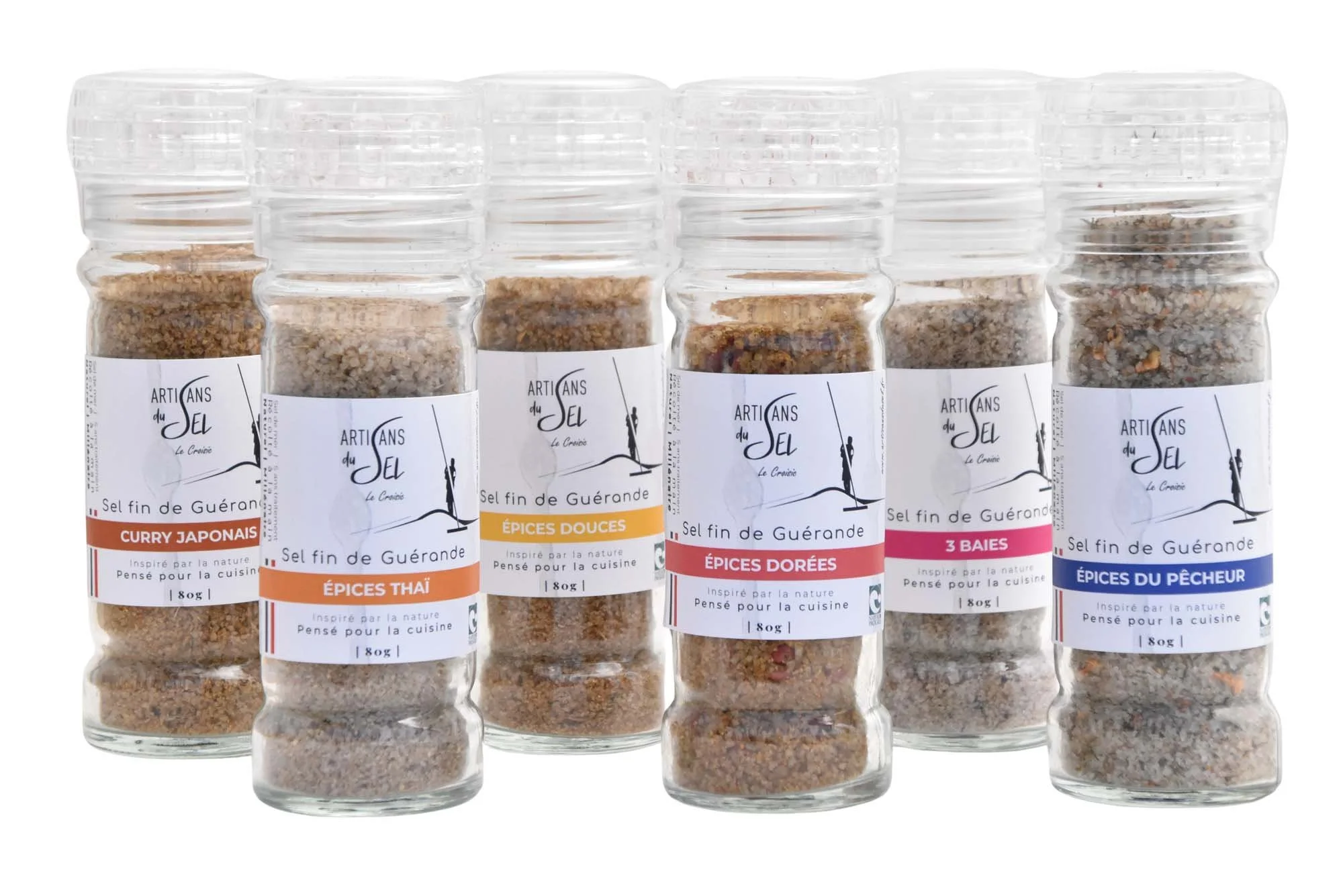 Sélection Moulins Sels Aromatisés – 6 Recettes épices  Artisans du Sel (80g x6)