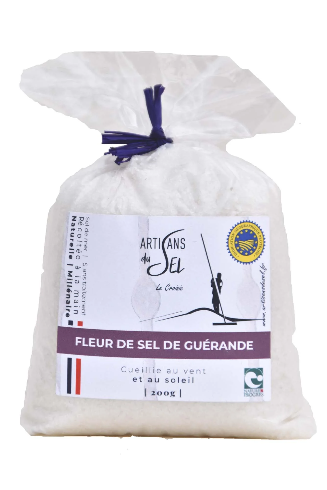 Fleur de Sel de Guérande IGP 200g – Artisans du Sel | Récoltée à la Main, 100% Naturelle | Sel Marin Non Raffiné | Cristaux Délicats, Finition Gastronomique