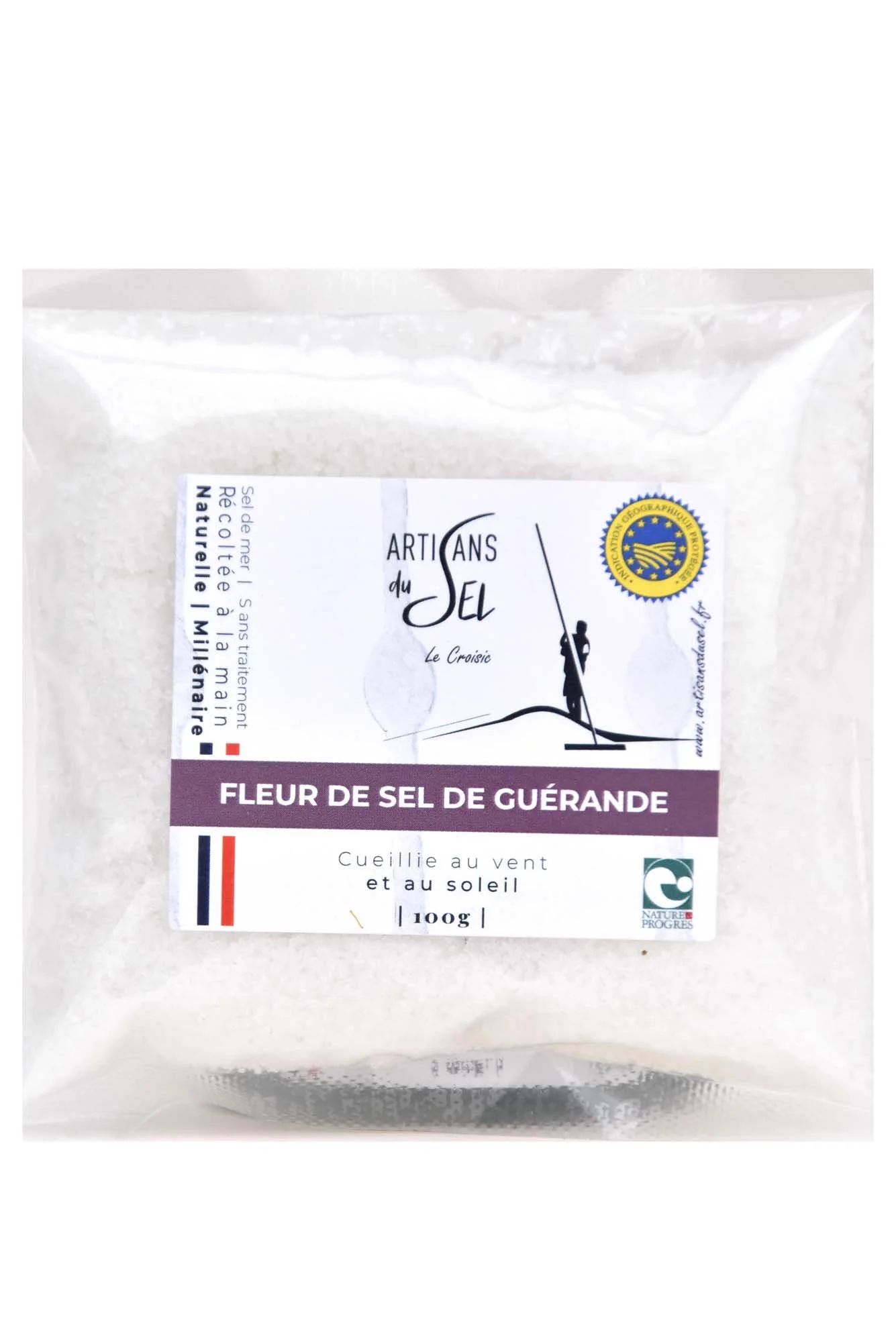 Fleur de Sel de Guérande IGP 100g – Artisans du Sel | Récoltée à la Main, 100% Naturelle | Sel Marin Non Raffiné | Cristaux Délicats, Finition Gastronomique