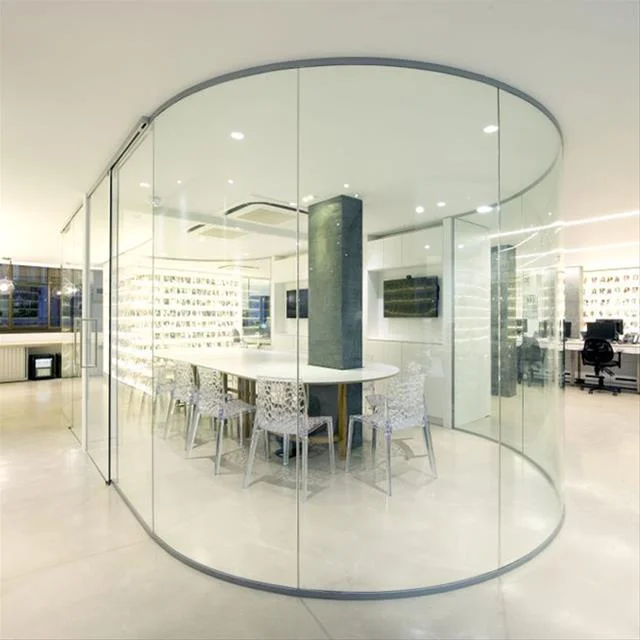 INTERNAL PARTITIONS - Curved frameless glass partitions - Aluminium framed glass partitions - Frameless glass partitions