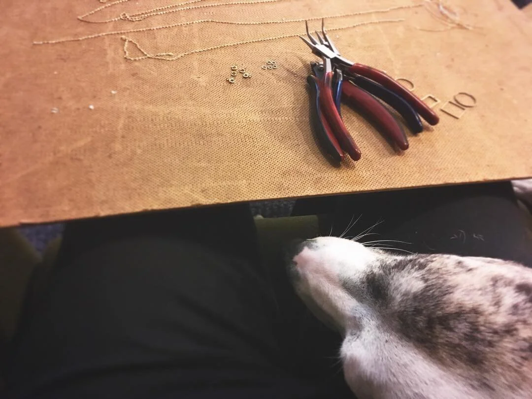 Here I was so excited to make some new jewelry pieces, but puppy says no. 🤣
