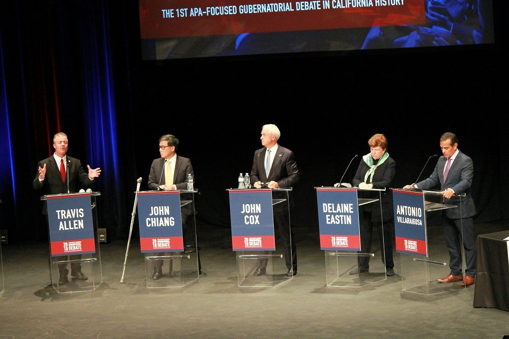 Candidates for the California Governor debate Friday evening, April 27, 2018. (Nathan Solis/CNS)