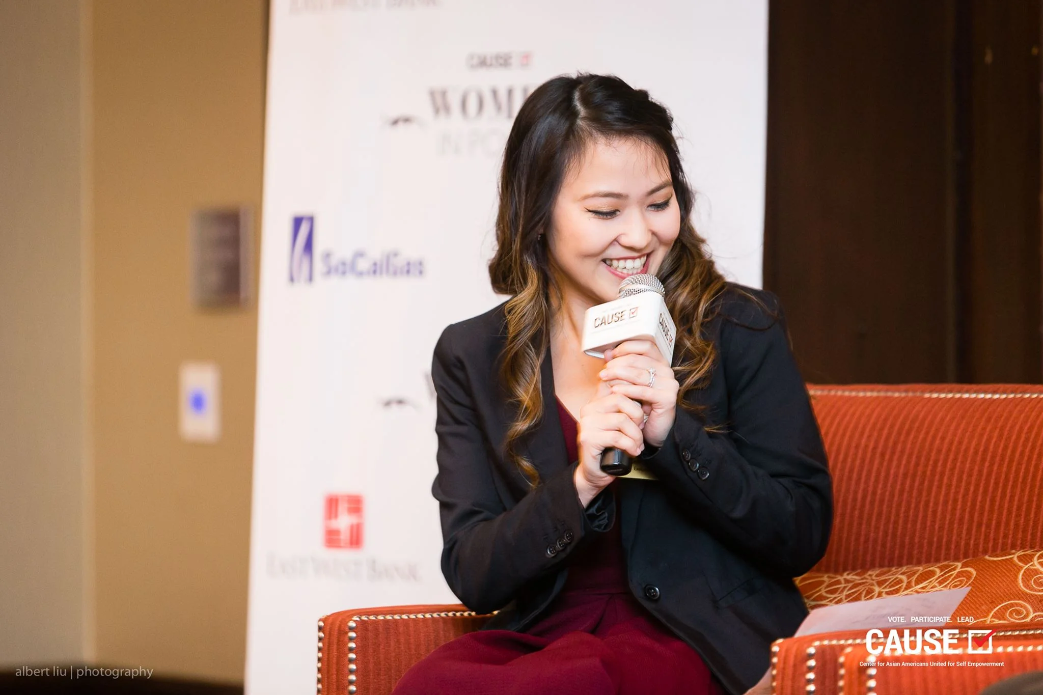 Kim Yamasaki speaking at the 2018 CAUSE Women in Power "Leading Through Workplace Patriarchy" Networking Reception