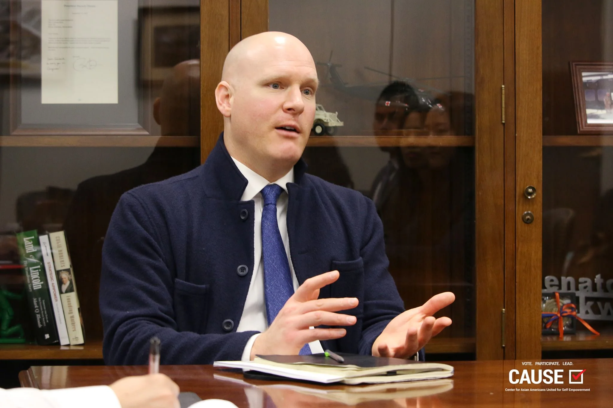 James Jarosz speaking to the 2017 Veterans Initiative fellows