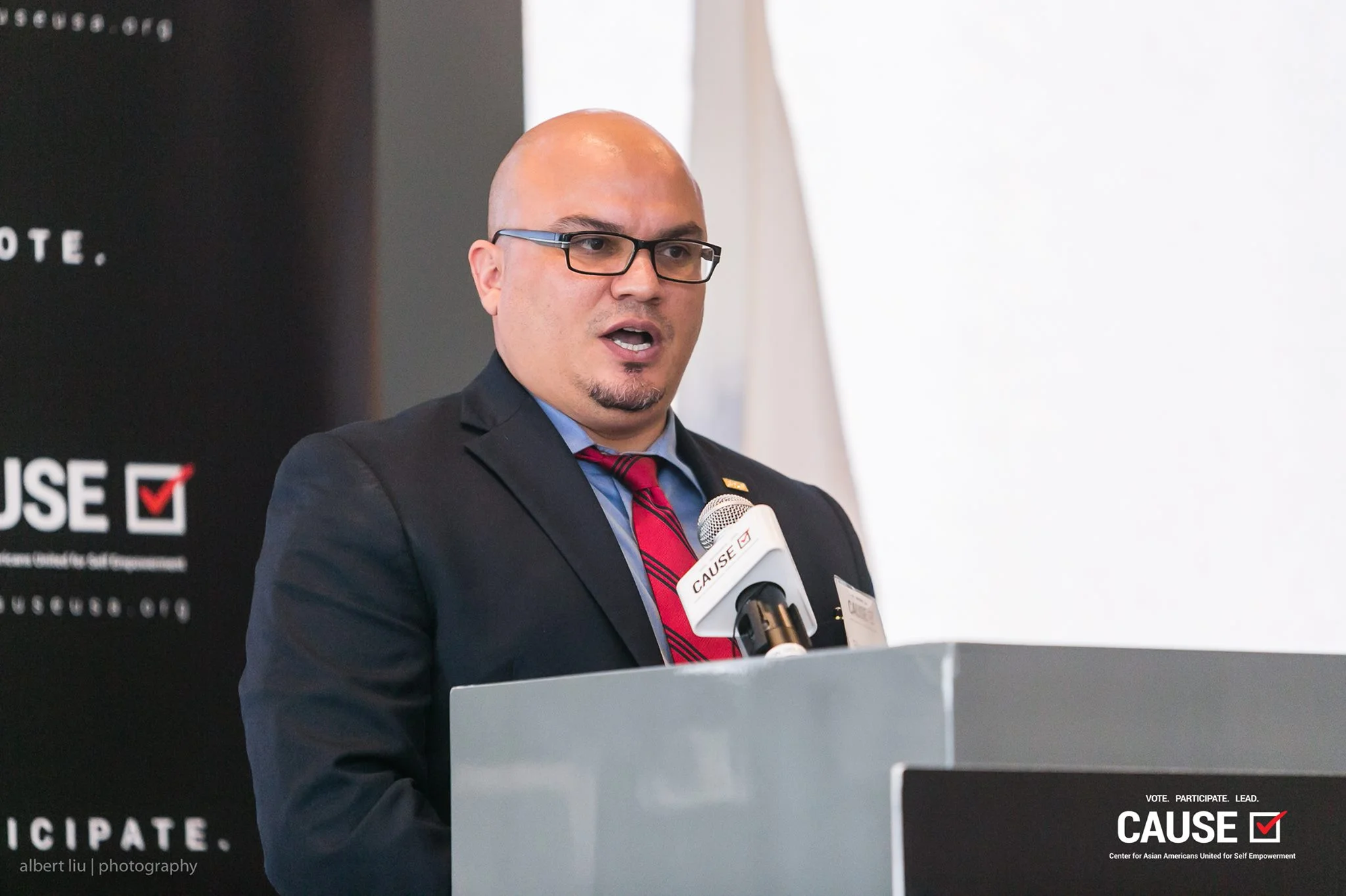 Blas Villalobos speaking at the 2017 CAUSE Veterans Initiative Leadership Luncheon