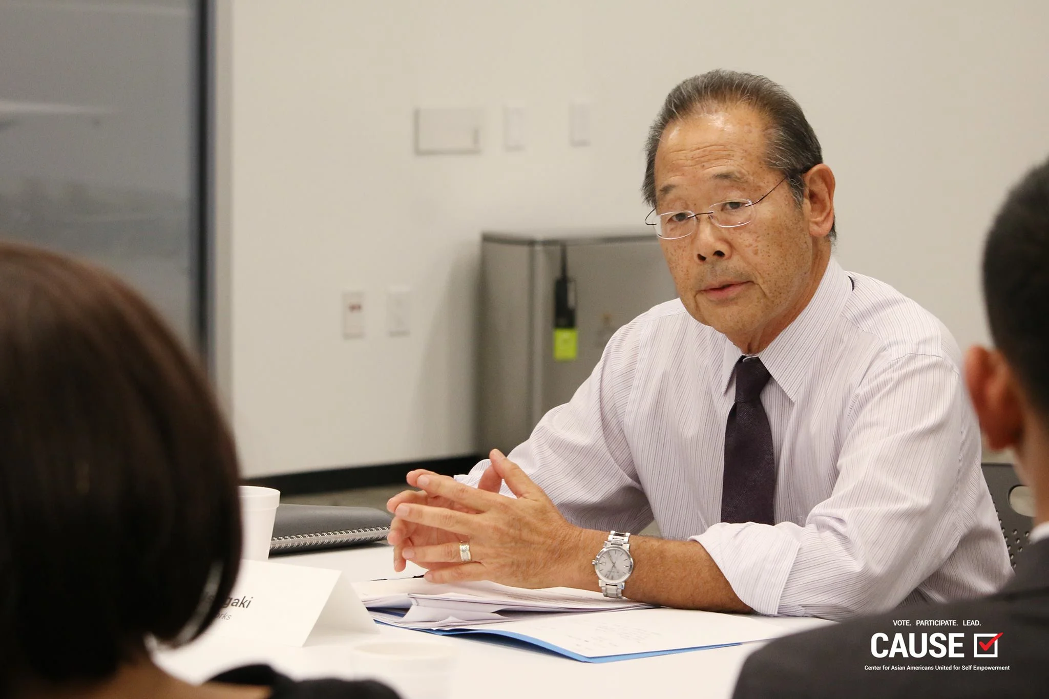 Cliff Ishigaki speaking to the 2017 Veterans Initiative fellows