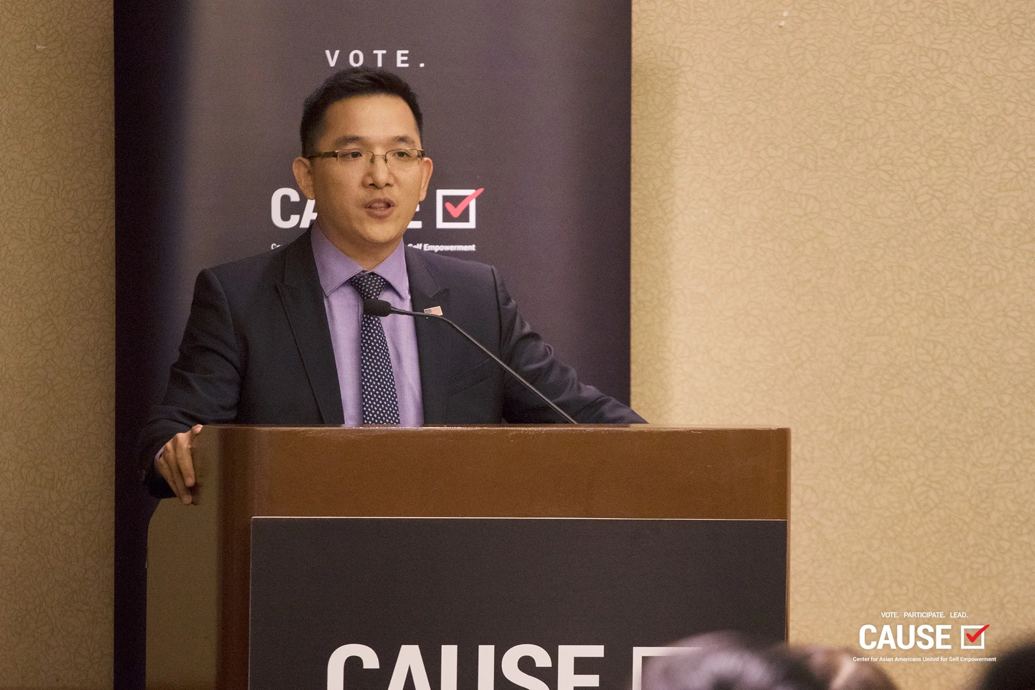 Jay Chen speaking at the 2017 Veterans Initiative Kickoff