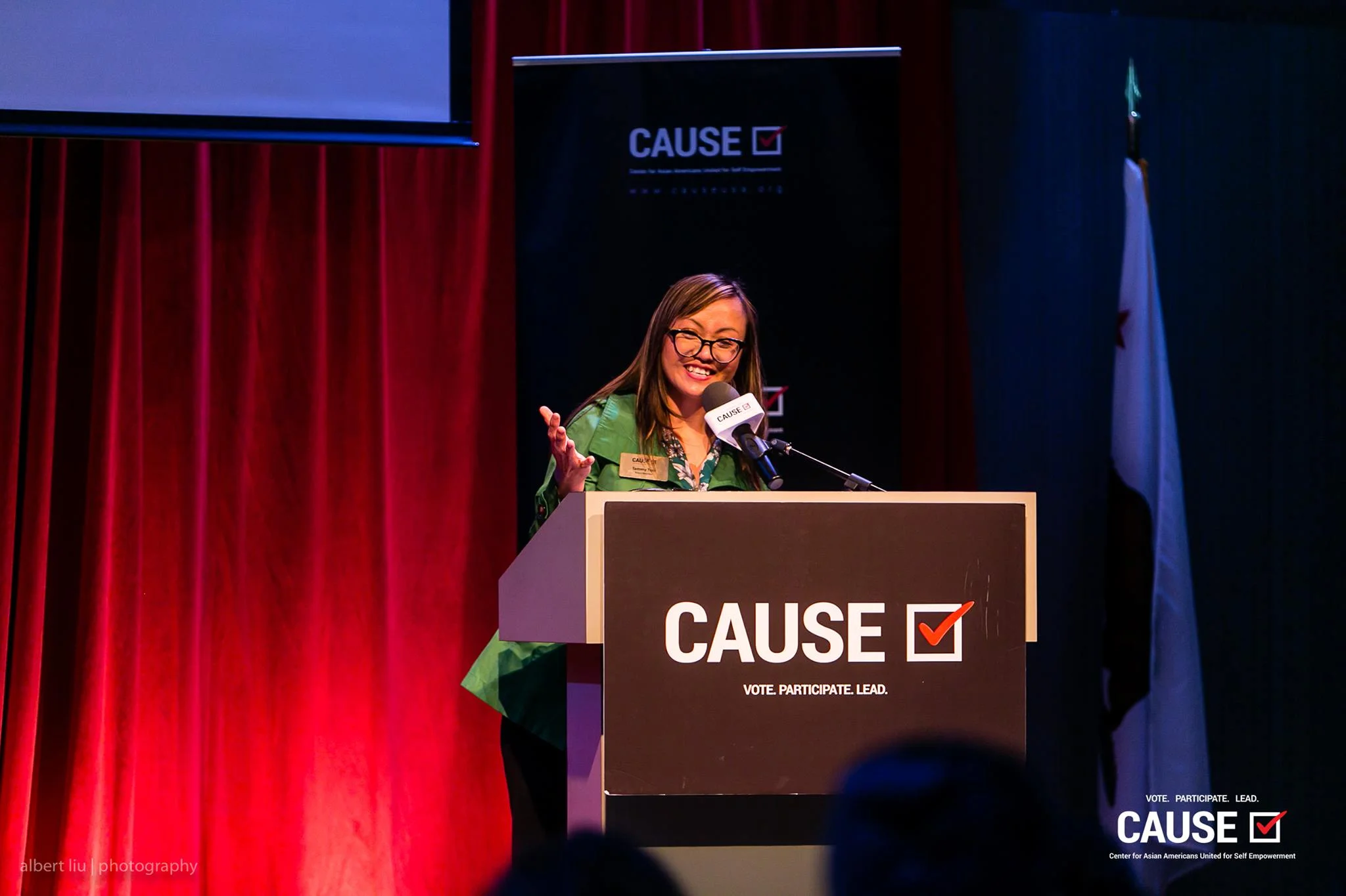 Tammy Tran speaking at the 2017 CAUSE Leadership Academy Graduation