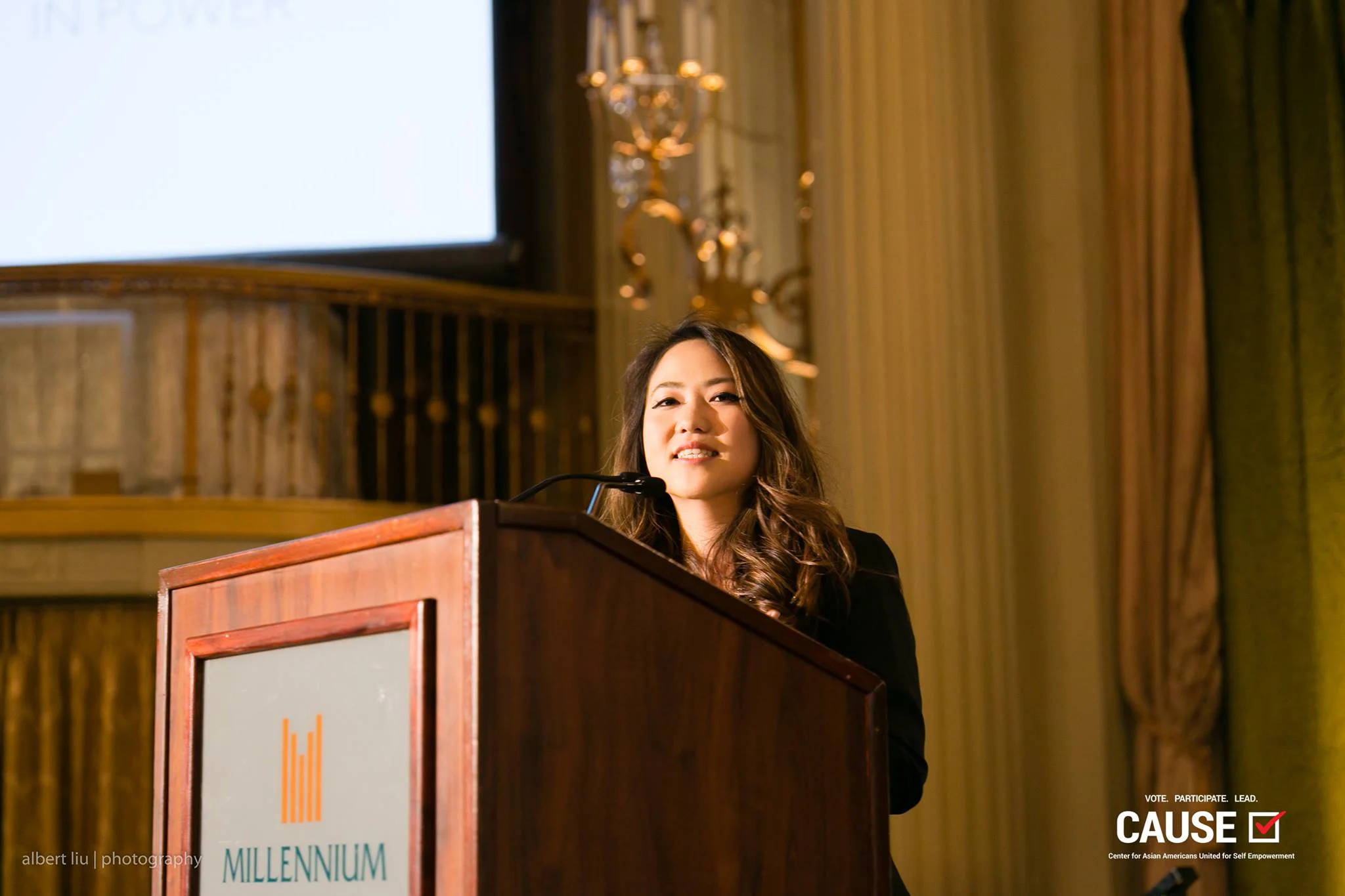 Kim Yamasaki speaking at the 2017 Women in Power Leadership Conference