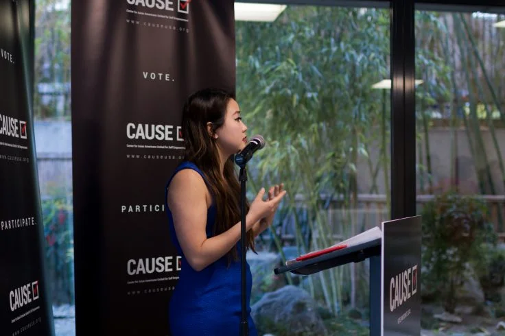 Kim Yamasaki speaking at the 2017 CAUSE Leadership Network Reception