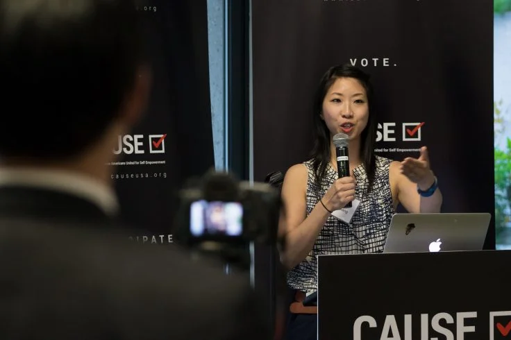 Josie Huang speaking at the 2017 CAUSE Leadership Network Reception