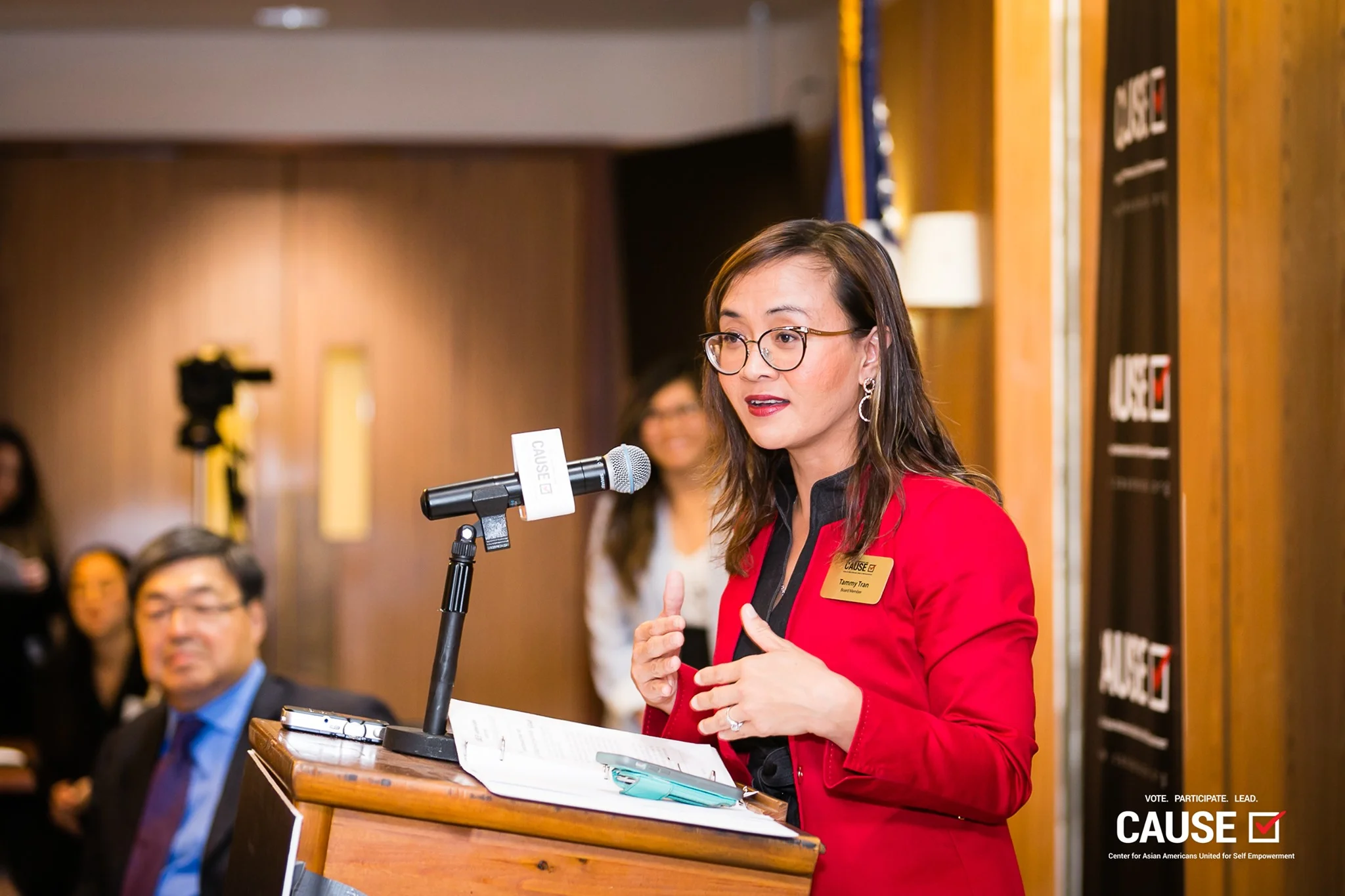 Tammy Tran speaking at the 2019 CAUSE Leadership Academy Kickoff