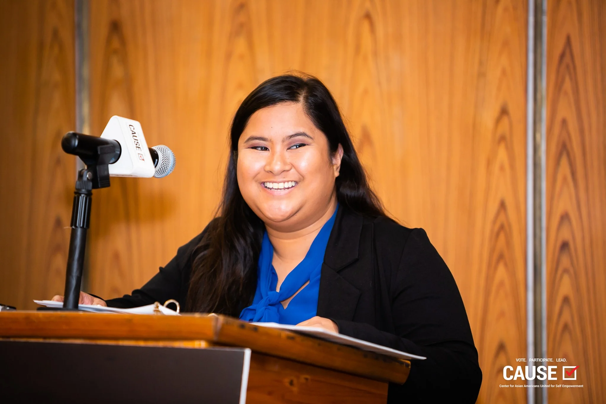 Audrey Soriano speaking at the 2019 CAUSE Leadership Academy Kickoff