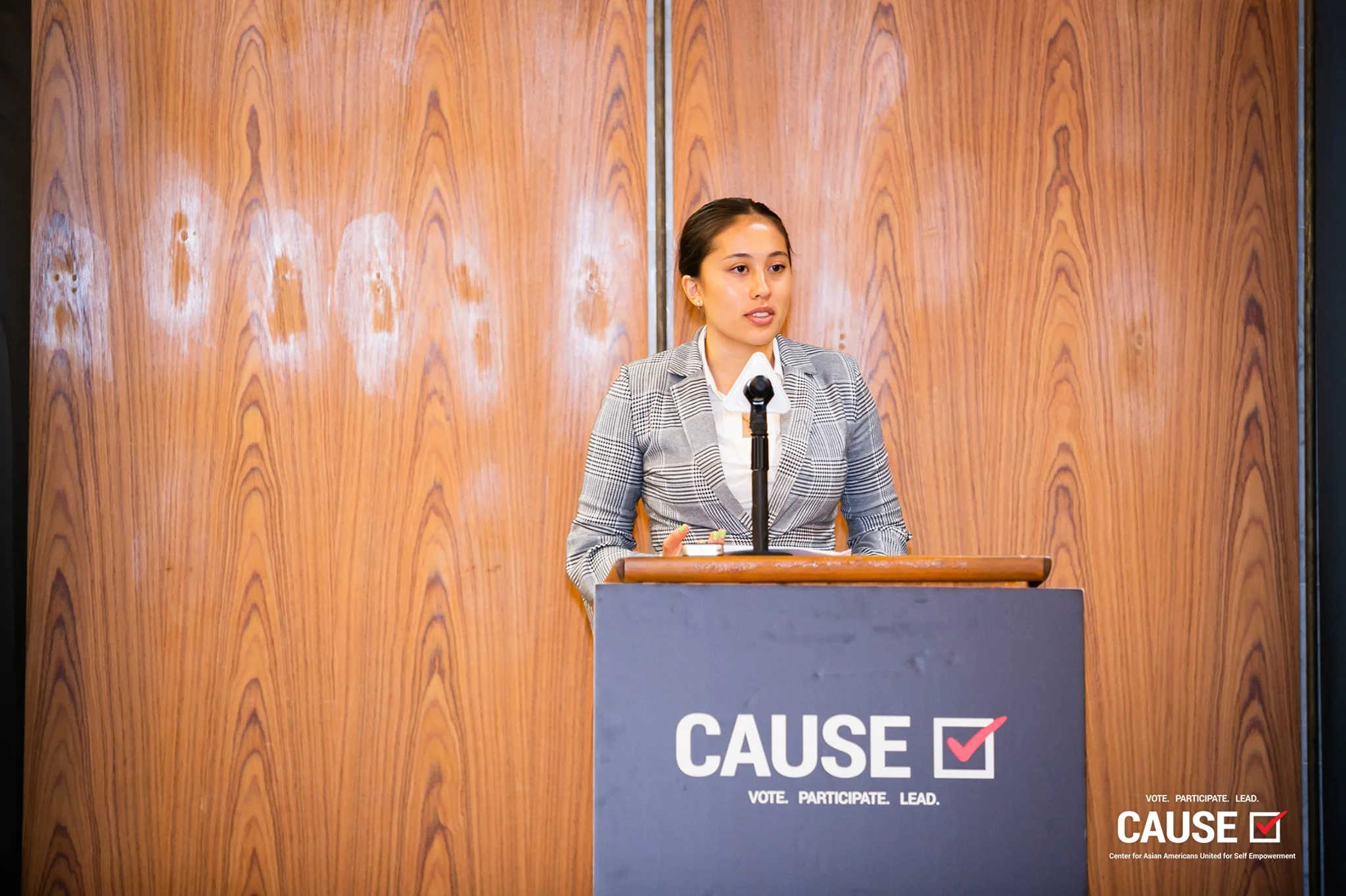 Olivia Dulai speaking at the 2019 CAUSE Leadership Academy Kickoff