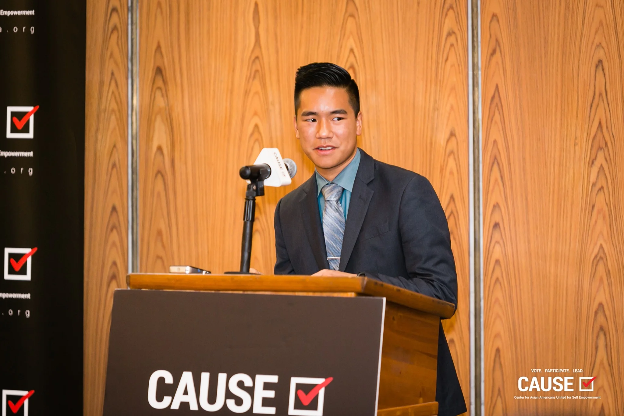Brandon Tabata speaking at the 2019 CAUSE Leadership Academy Kickoff