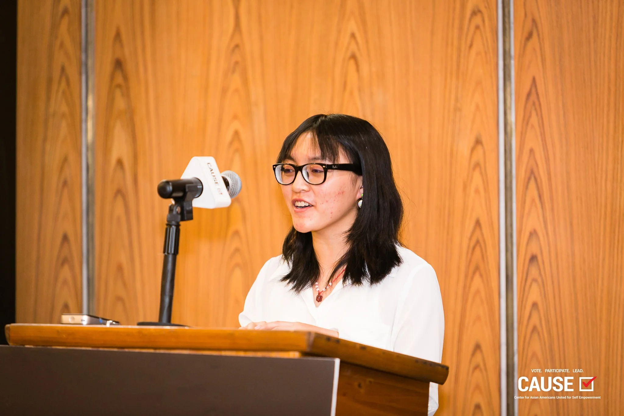 Maya Wong speaking at the 2019 CAUSE Leadership Academy Kickoff