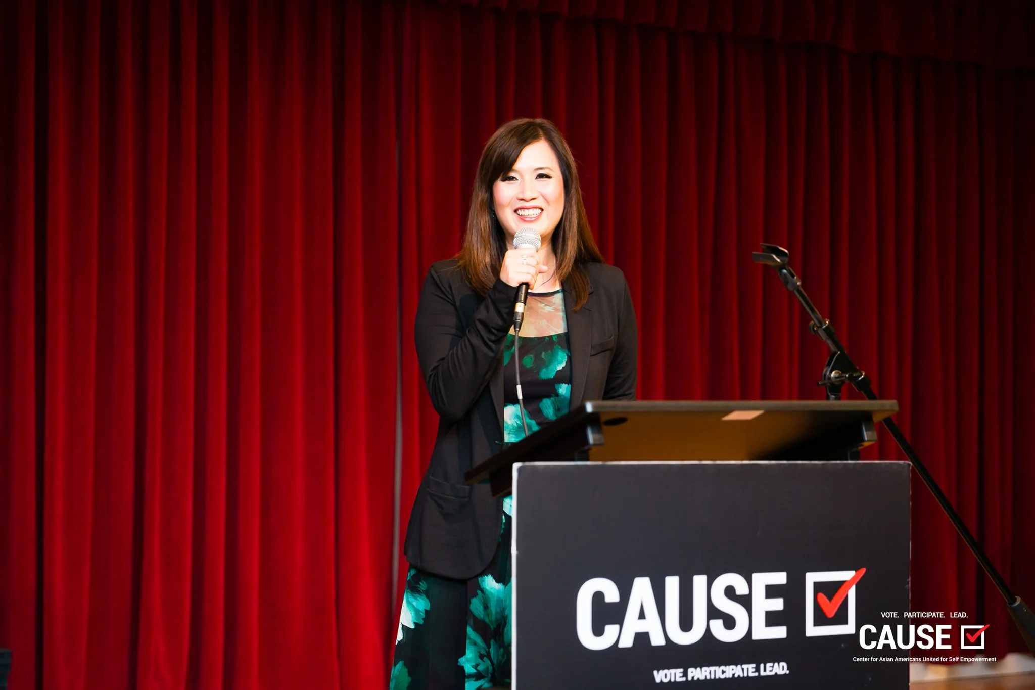 Renee Chang speaking at the 2019 CAUSE Leadership Institute Graduation