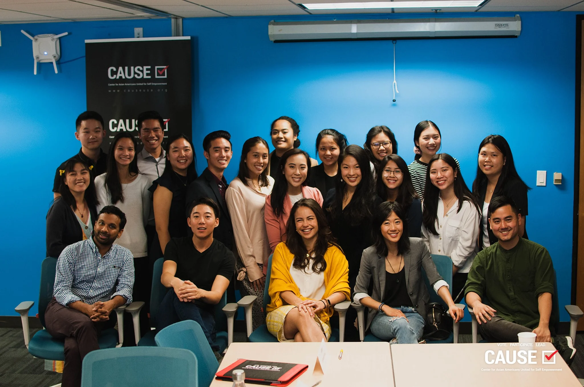 2019 CAUSE Leadership Academy media representation panel with Snehal Desai, Dan Matthews, Emi Kamemoto, Julie Zhan, and Sean Miura