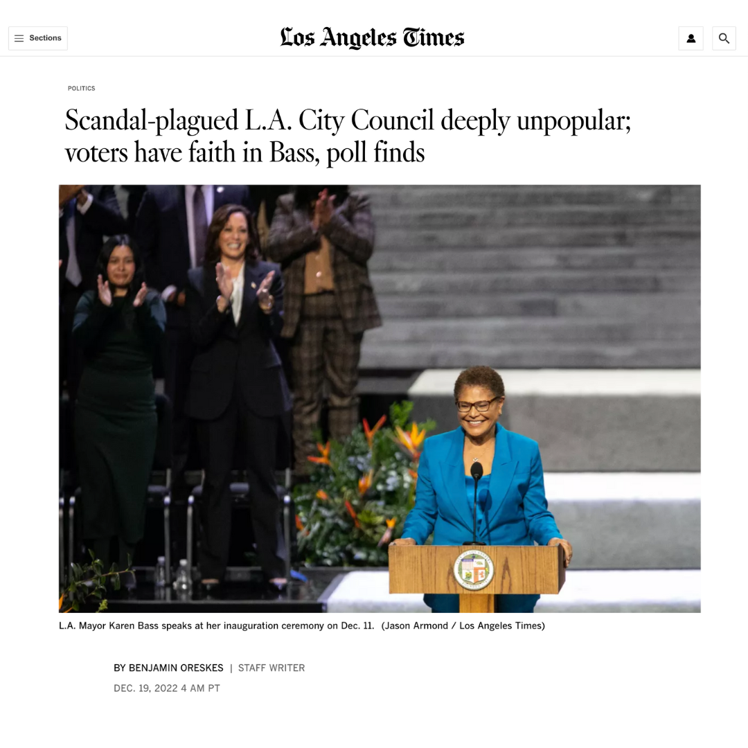 Scandalplagued L.A. City Council deeply unpopular; voters have faith