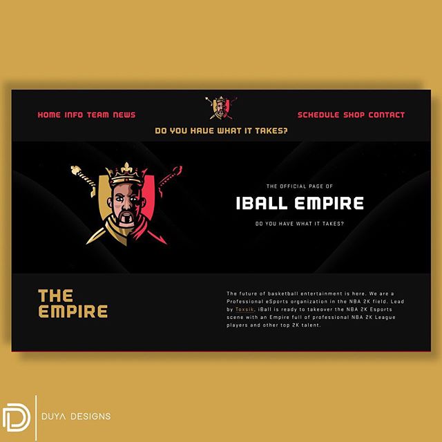 Most recent project! Website designed for @iball_empire / @b_raudenbush. The Empire now has an official home where their fans can stay up to date with everything going on 🏀🎮