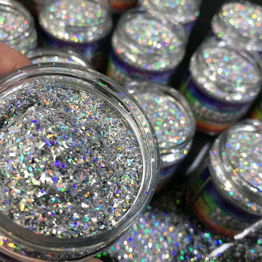 Crushed Glass Rainbow Metal Flake I Holographic I Prismatic — Tropical Glitz