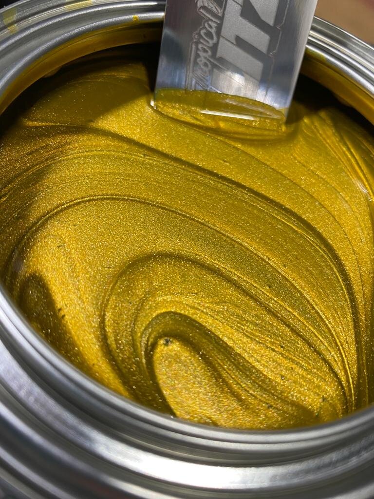 Light Gold Metallic Basecoat Flake Matched Paint — Tropical Glitz