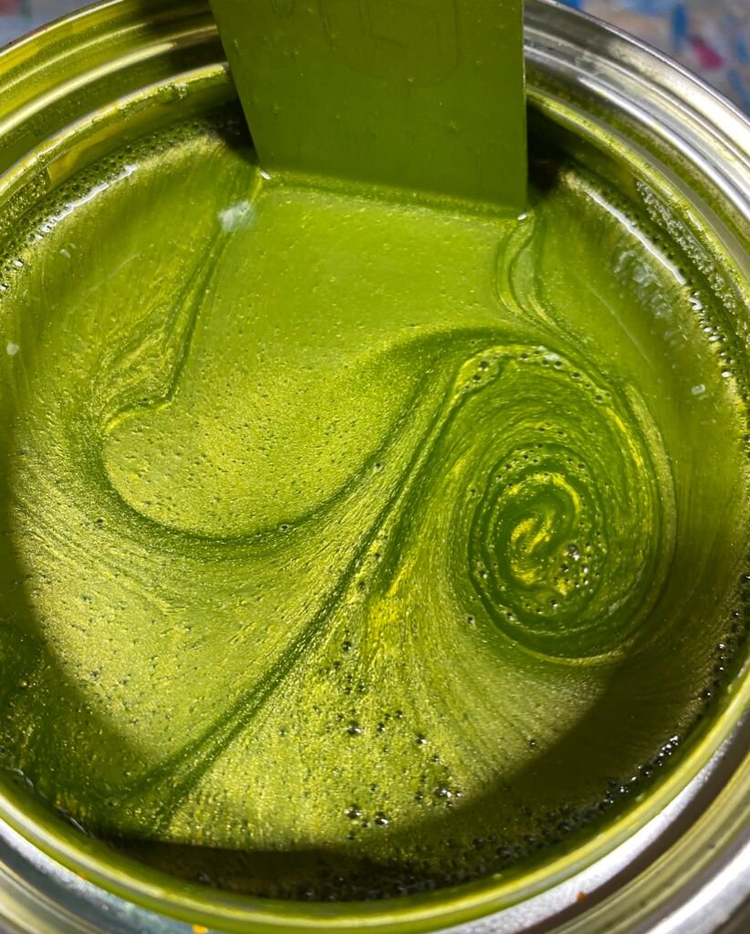 Lemon Lime Green Metallic Basecoat Flake Matched Paint — Tropical Glitz