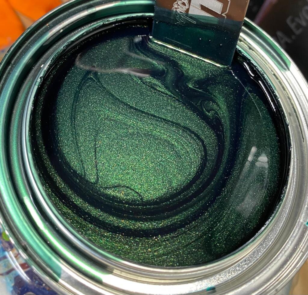 Dark Green Metallic Basecoat Flake Matched Paint — Tropical Glitz