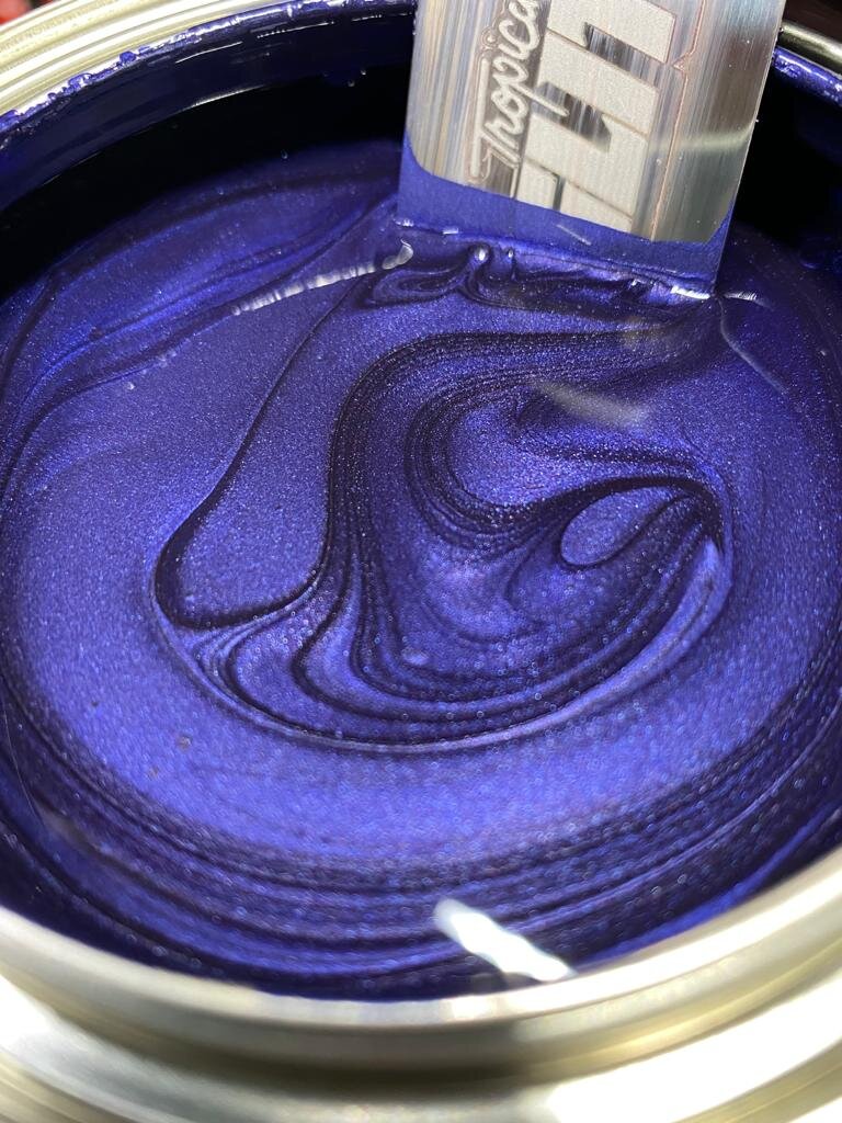Blue Purple Metallic Basecoat Flake Matched Paint — Tropical Glitz