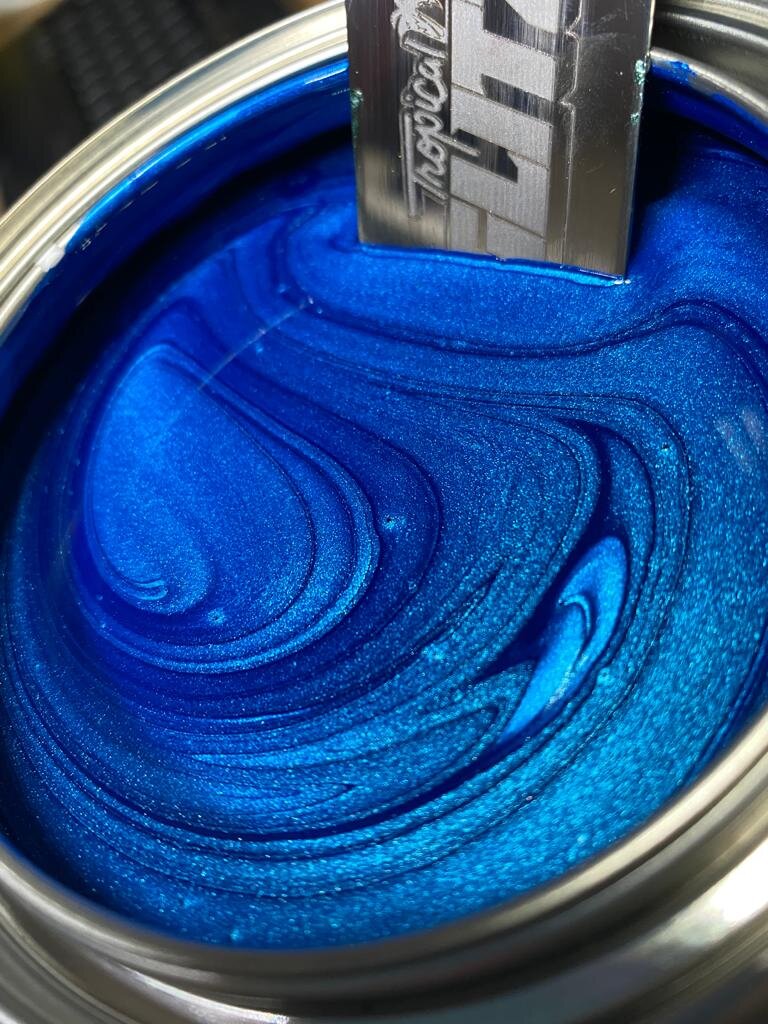 Blue Metallic Basecoat Flake Matched Paint — Tropical Glitz