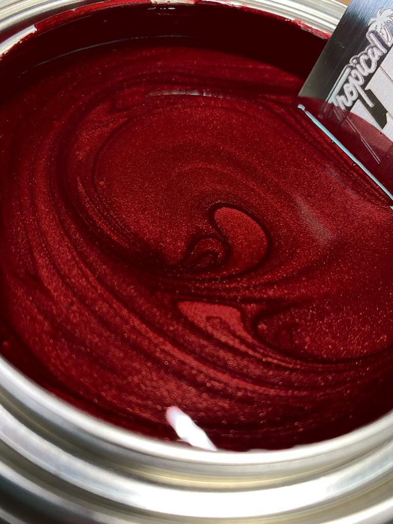 Dark Red Metallic Basecoat Flake Matched Paint — Tropical Glitz