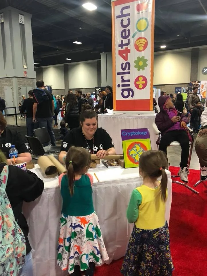  These 5 year old girls visited the Cyrptology booth to learn how to crack codes at the USA Science &amp; Engineering Festival! 