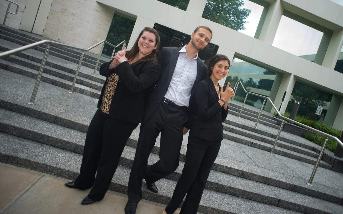 Proud to be one THe first three COllege Hires in North America. Pictured: Jennifer Lowe, Yuriy Loukachev &amp; EMily FInk