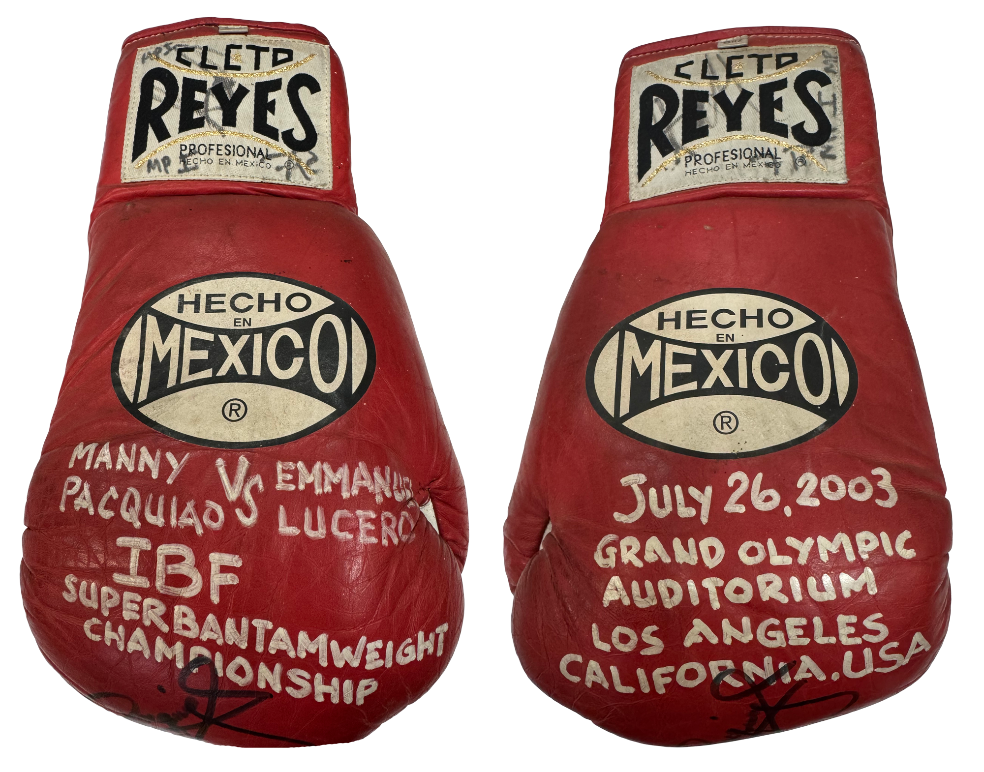 Manny Pacquiao 2003 Fight Worn Gloves
