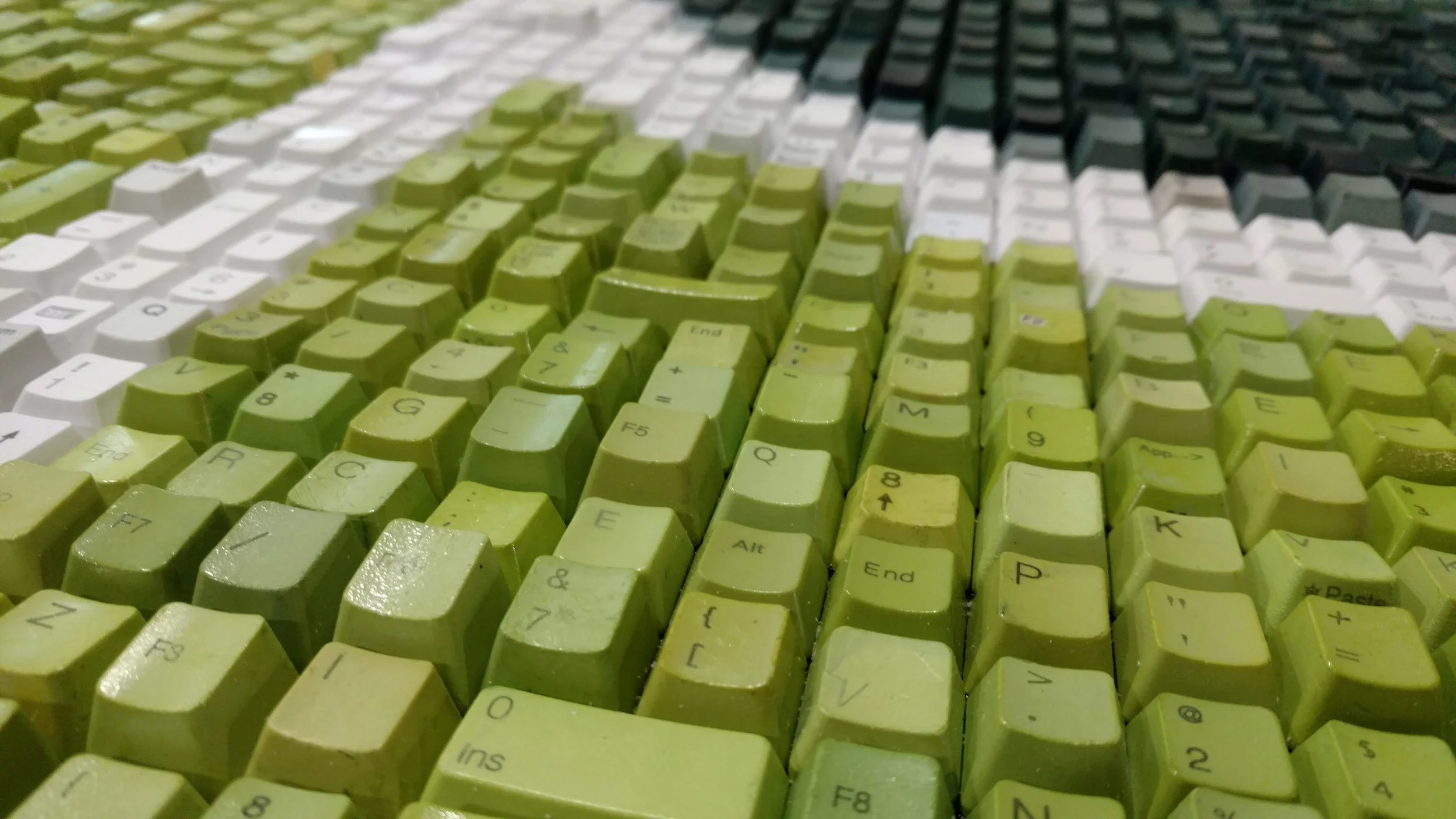 Close up of the texture and color of keys