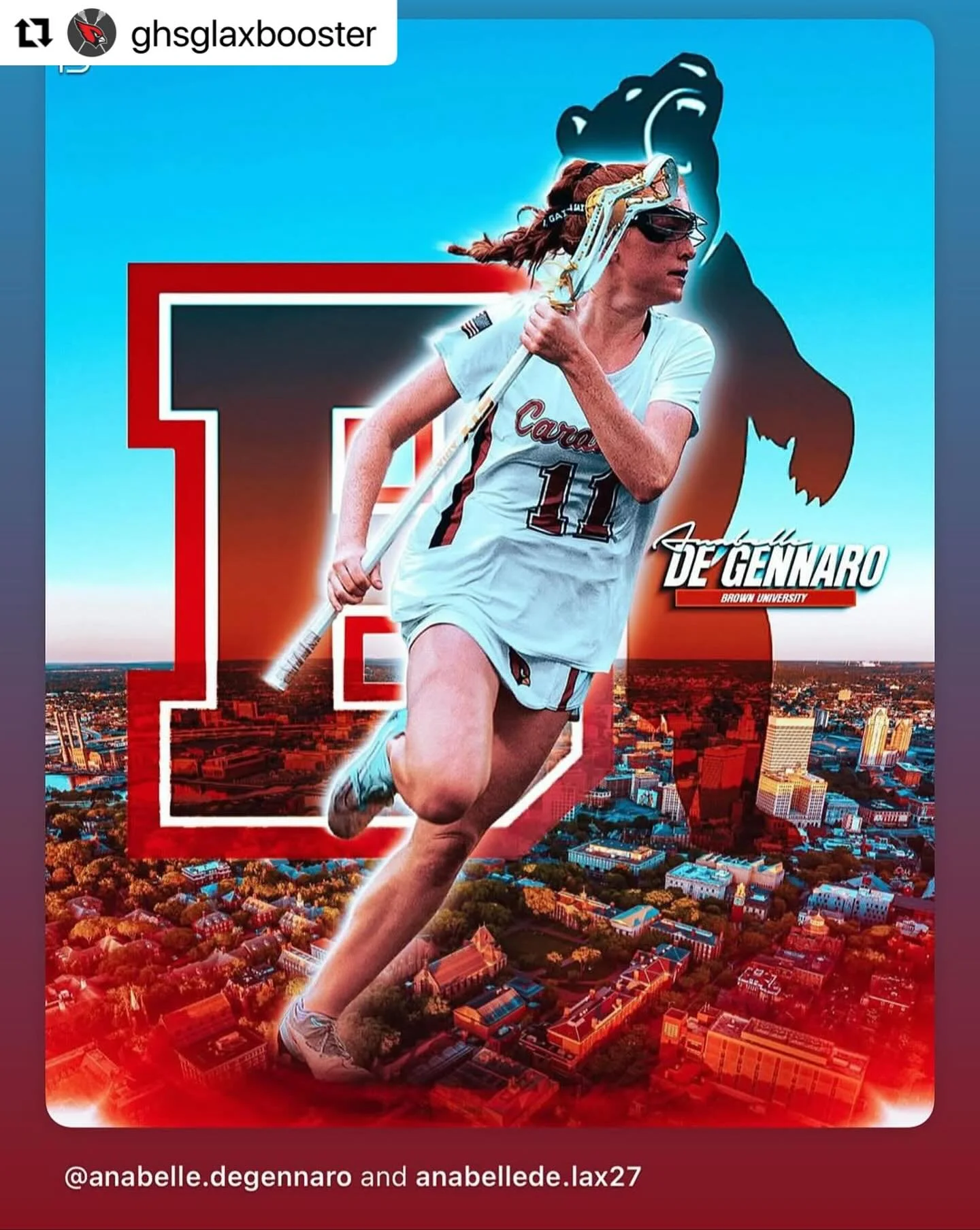 Fantastic news as Anabelle is headed to Brown and Finley is off to Delaware after GHS - congratulations to the De Gennaros!! #GYLAlumni
・・・
Congrats to the De Gennaro twins on their commitments to play D1 lacrosse at the University of Delaware &amp; 