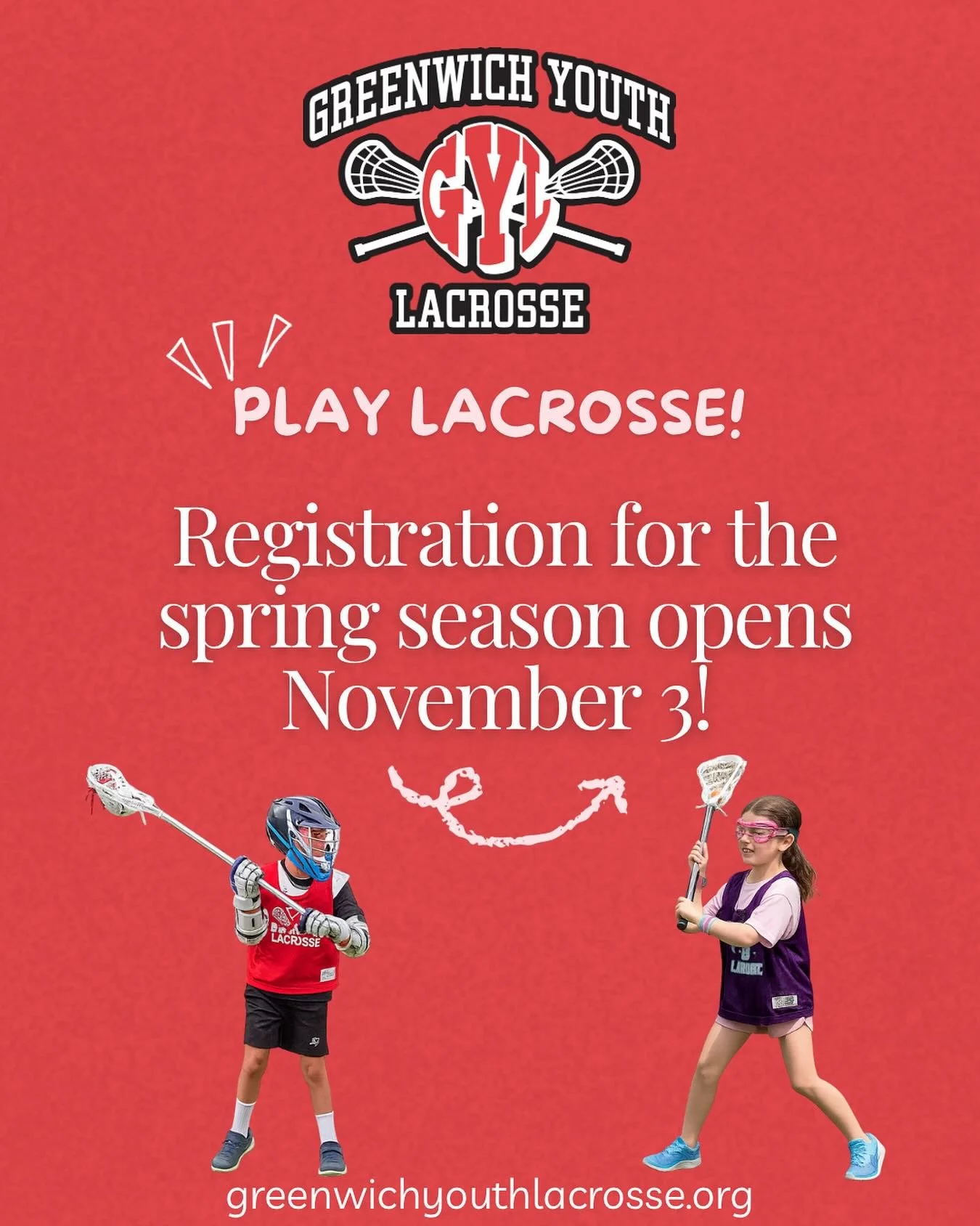Registration for GYL&rsquo;s 2026 season begins on November 3rd - we hope to see you on the fields this spring!
