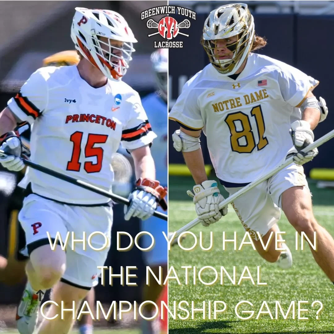 Are you 🐅 or ☘️? GYL has 3 alumni suiting up for Princeton (Hunter Spiess, Tucker Spiess, and Connor Crosby) and 3 for Notre Dame (Will Donovan, Andrew Donovan, and Dylan Kellan) in today&rsquo;s D1 Men&rsquo;s National Championship Game. What a mom