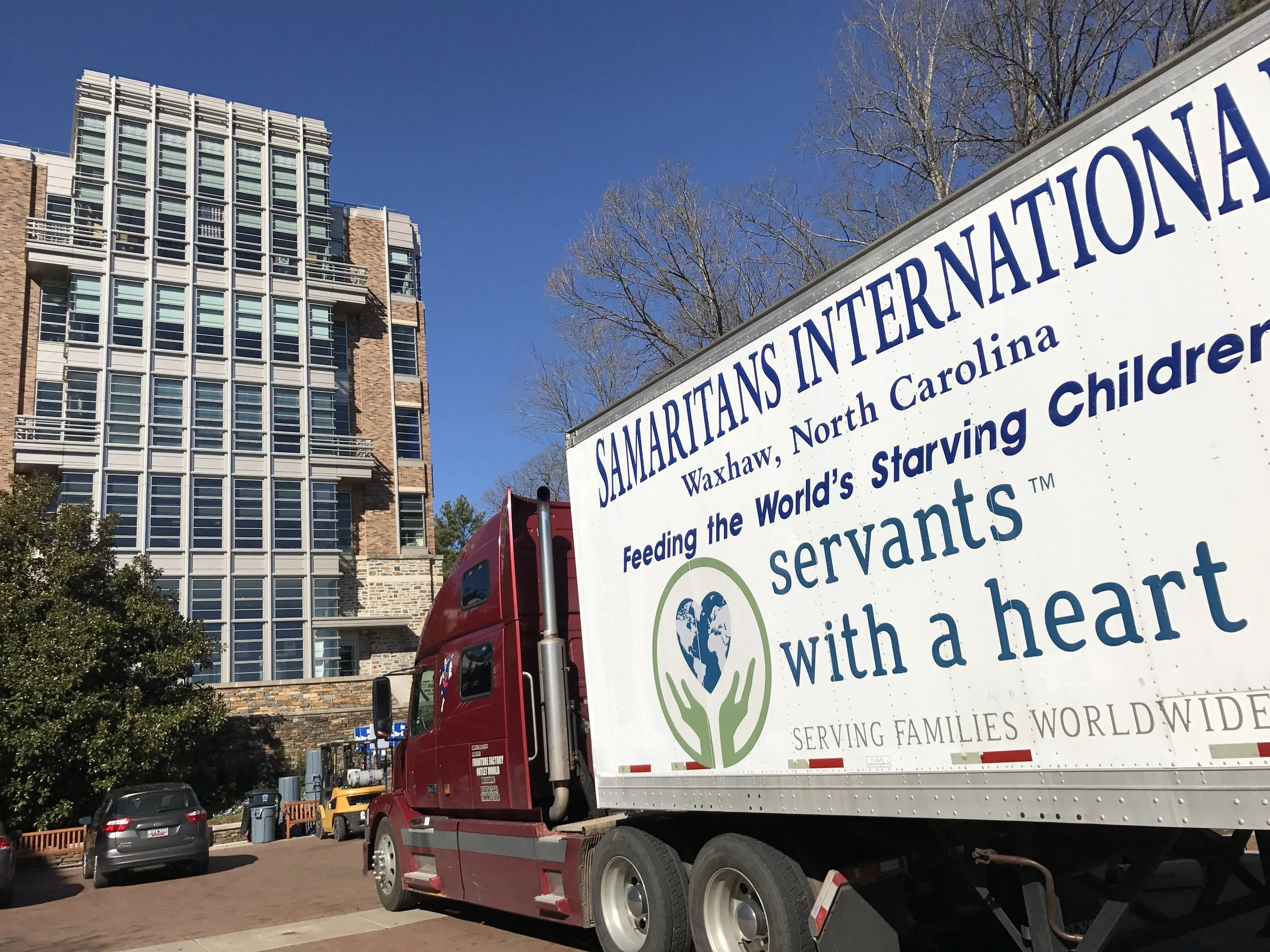 Packing at Duke during a sunnier year…