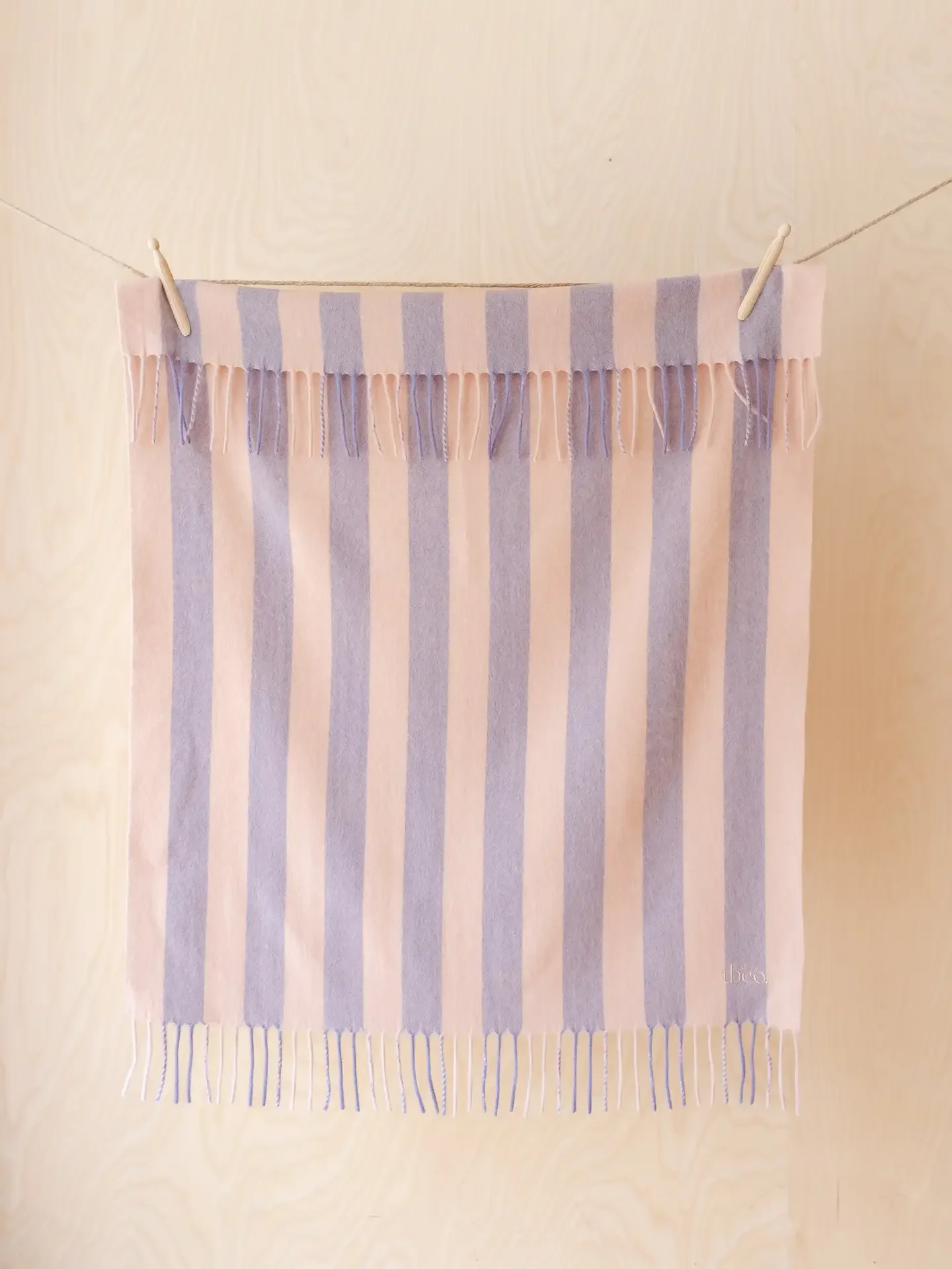 TBCo Lambswool Baby Blanket in Pink & Lilac Stripe 01.webp