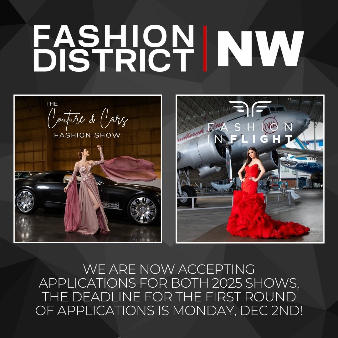 We are accepting applications for both Couture &amp; Cars and Fashion in Flight. The deadline for the first round of applications is Monday, Dec, 2nd as we will be conducting the first round of designer reviews on Saturday, Dec 7th. For more informat