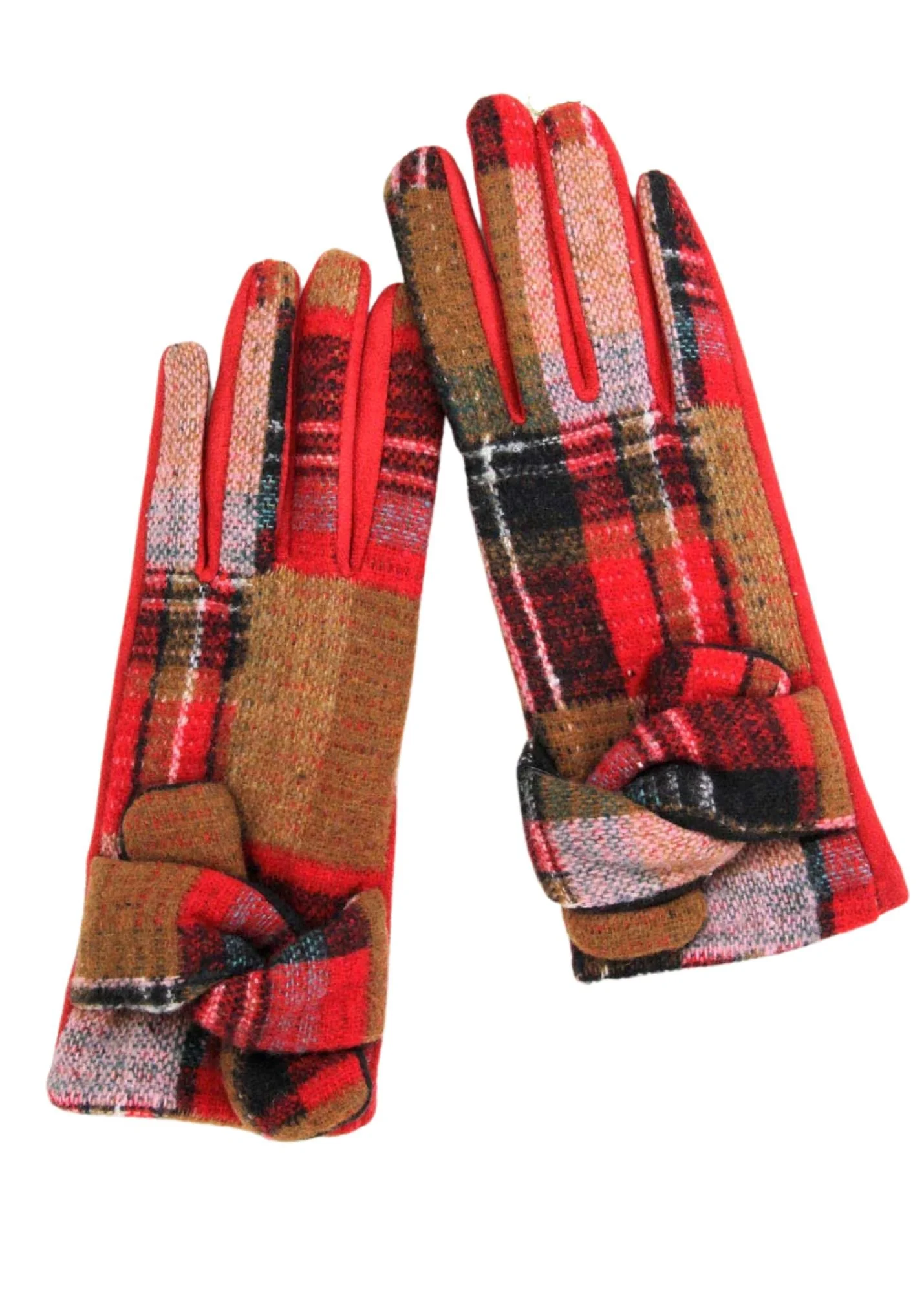 Red Plaid Gloves Charm Bham Red plaid gloves charm bham