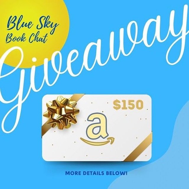 ✨GIVEAWAY✨

Me and my fellow BLUE SKY BOOK CHAT authors are hosting a big giveaway for a $150 Amazon Gift card! 

Did you know the Blue Sky authors all have NEWSLETTERS? Well, we do! And they are filled with all sorts of secrets... and giveaways - no