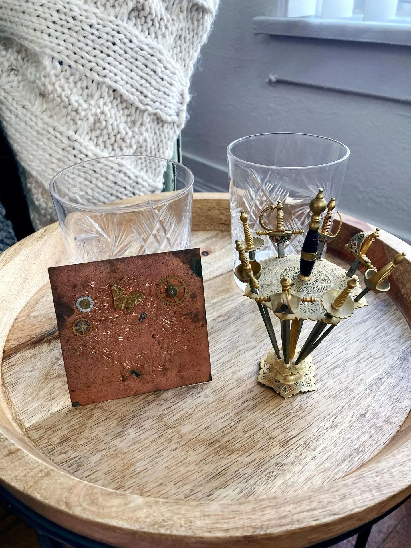 My best friend @pollentopetal sent me a housewarming gift that brought tears to my eyes! 

I&rsquo;ve loved these vintage sword cocktail skewers she&rsquo;s had ever since she lived in the attic apartment of a converted Victorian house that had a Jul