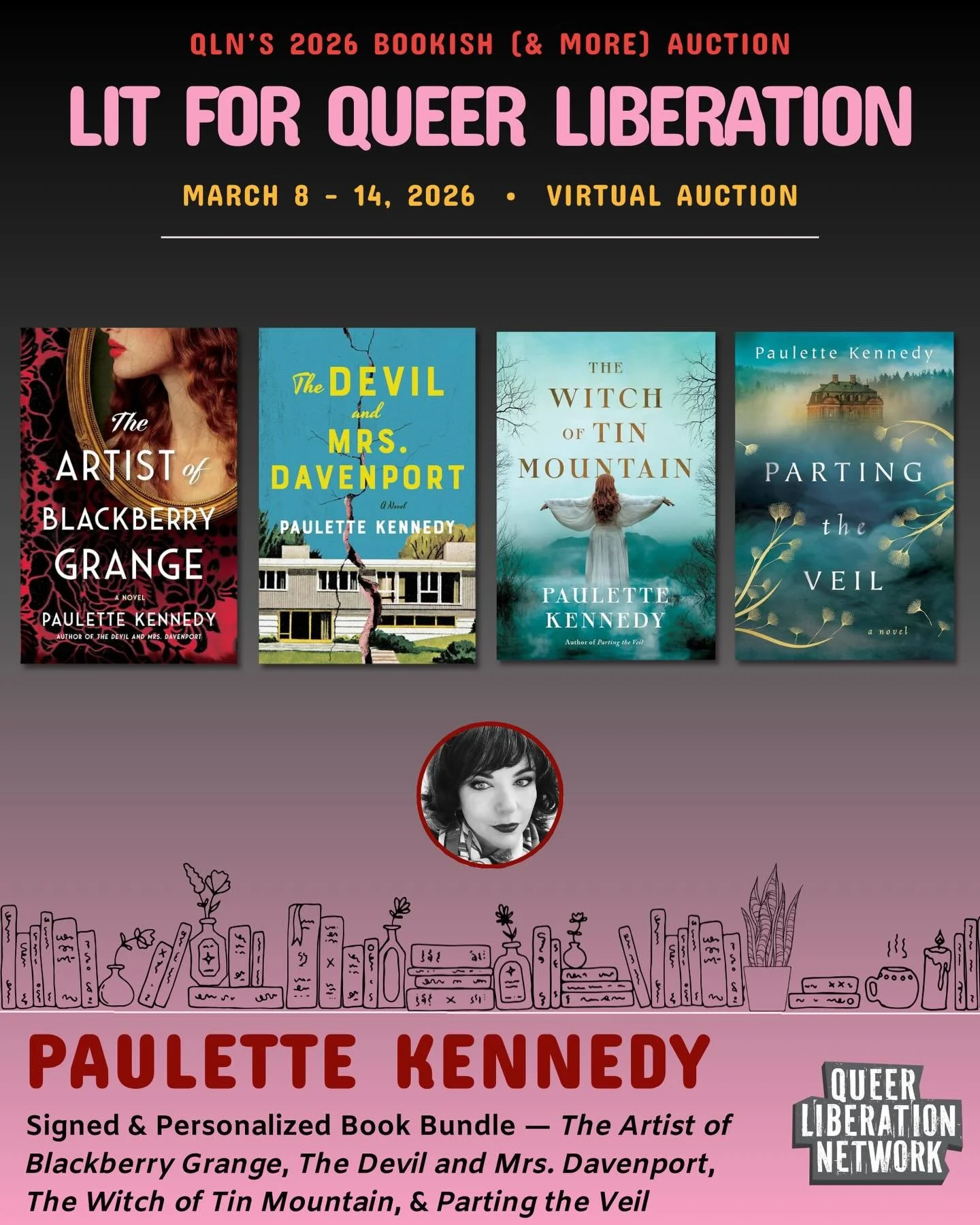 ✨ 𝗟𝗶𝘁 𝗳𝗼𝗿 𝗤𝘂𝗲𝗲𝗿 𝗟𝗶𝗯𝗲𝗿𝗮𝘁𝗶𝗼𝗻 𝟮𝟬𝟮𝟲 is coming in hot from 𝗠𝗮𝗿𝗰𝗵 𝟴 - 𝗠𝗮𝗿𝗰𝗵 𝟭𝟰. ✨⠀
⠀
Lit for Queer Liberation is a virtual auction where lovers of books, art, and music uplift LGBTQIA2+ folx facing financial hardship. 