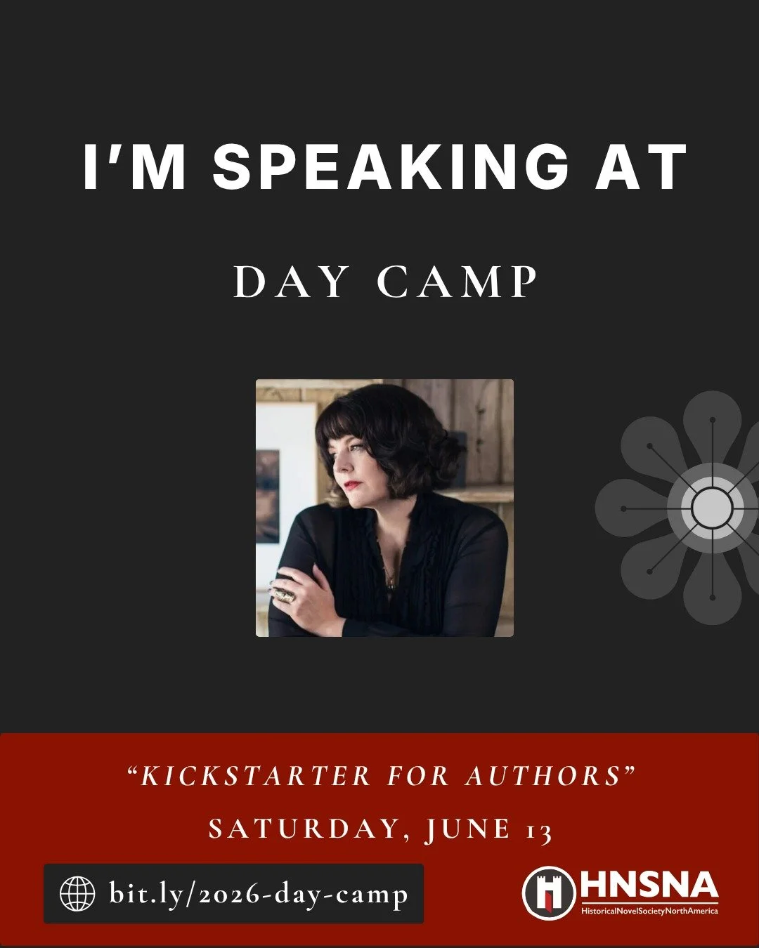 Have you registered for HNS Day Camp? This online, day-long virtual event sponsored by @hnsnorthamerica features speakers and panelists discussing a variety of historical fiction topics.

I'll be joining my friends and Kickstarter cohorts, Kris Waldh