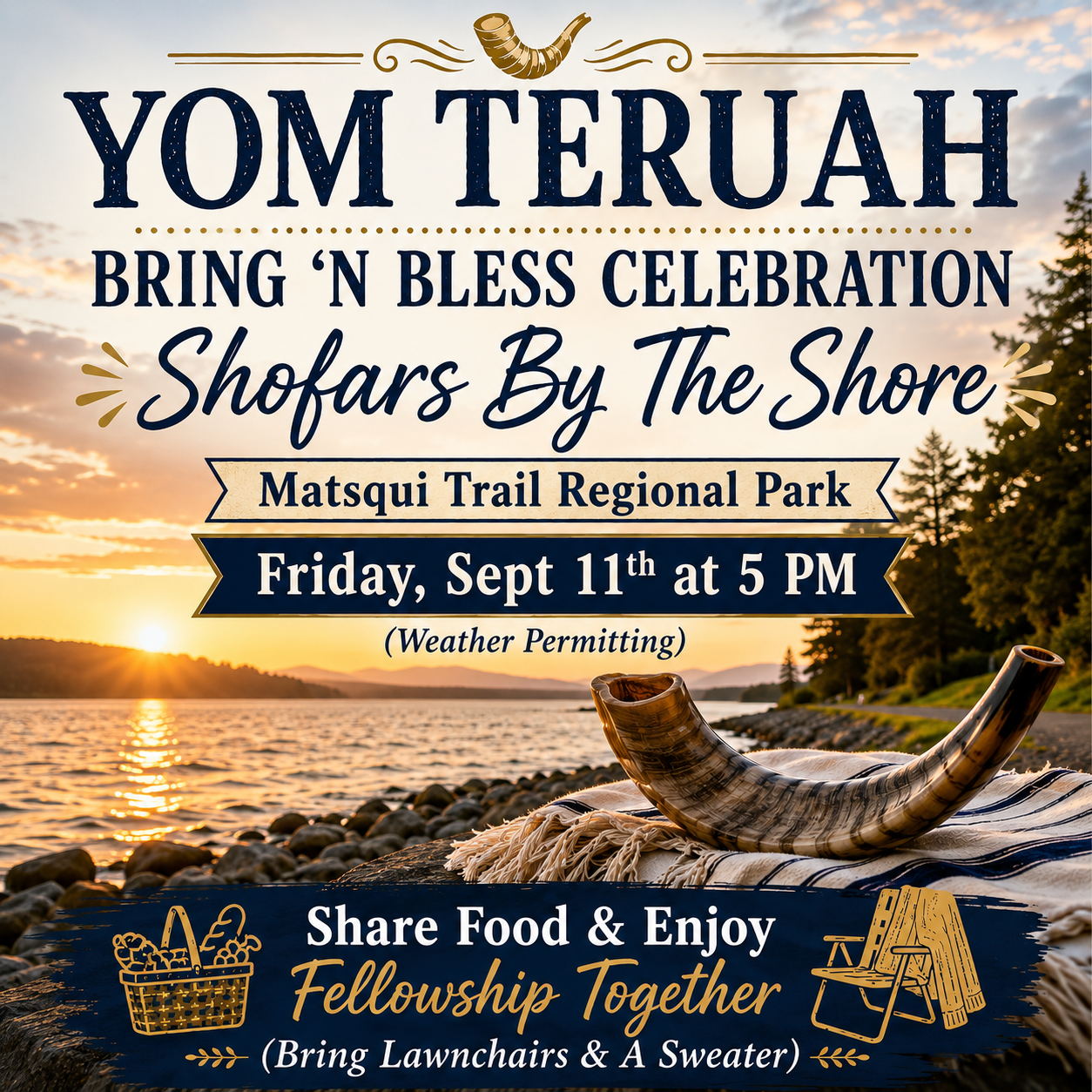YOM TERUAH  BRING ‘N BLESS CELEBRATION Shofars By The Shore 