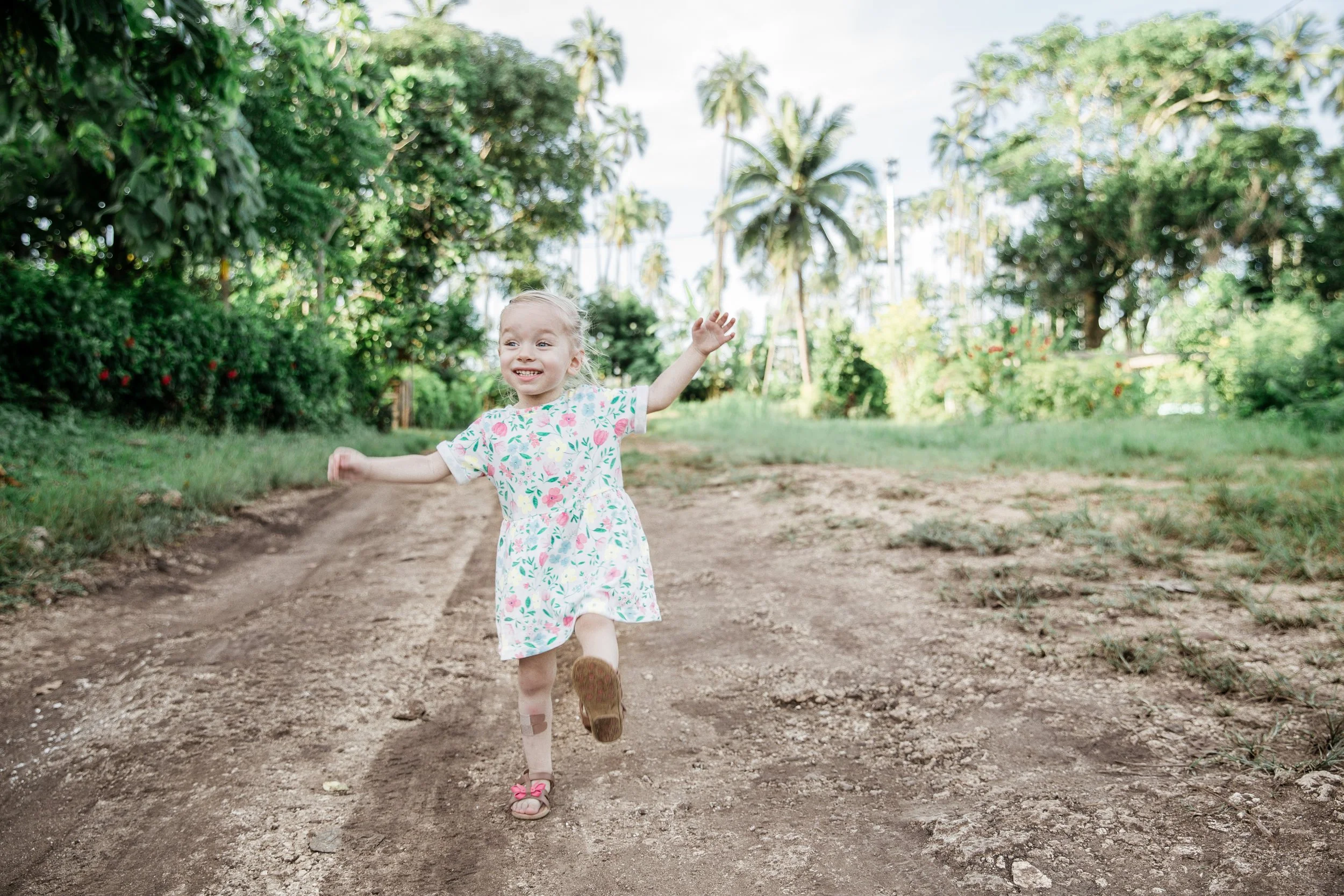 girl running in the jungle