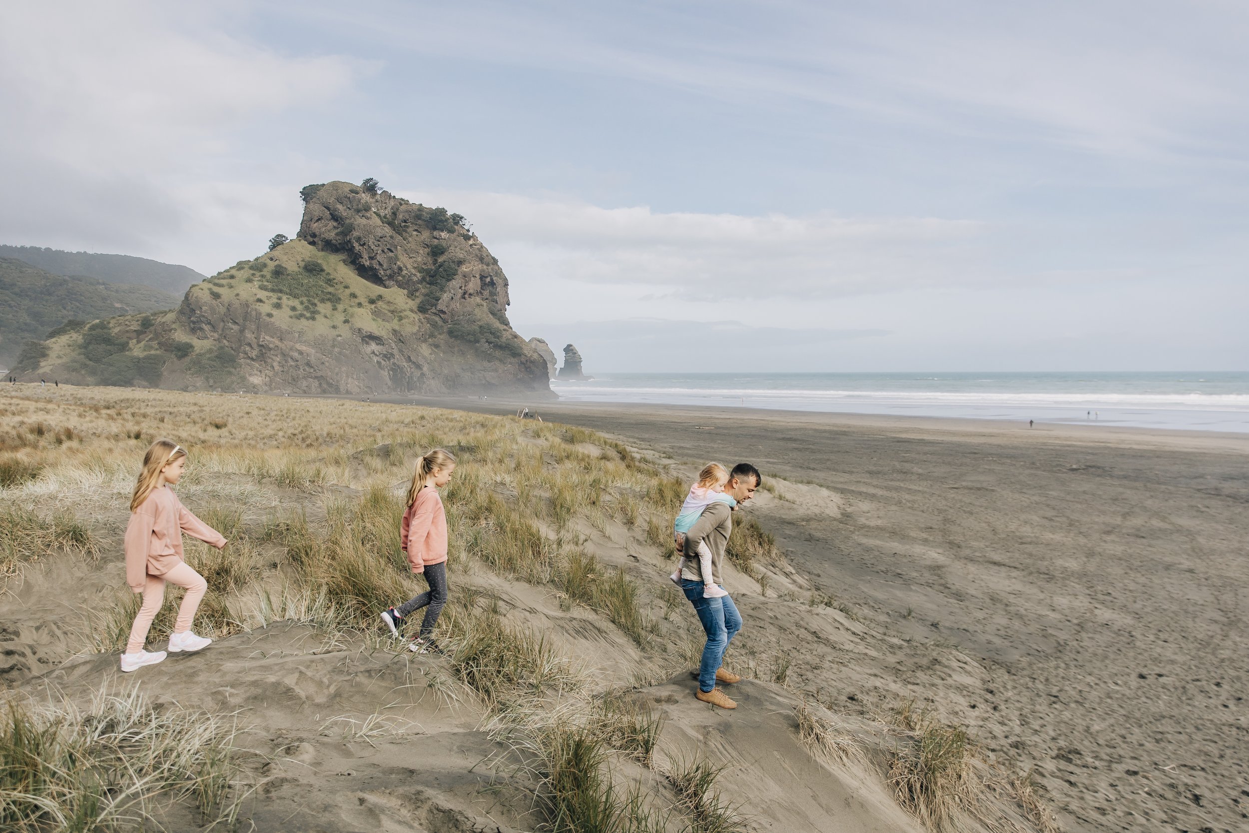mountains, black sand, new zealand